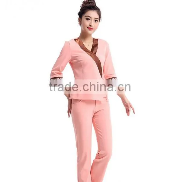 Latest Worker Design Spa/beauty Working Uniform Unique Design Uniform Wholesale photo-3