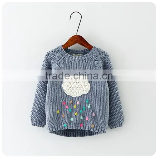 New Winter Cartoon Baby Girls Sweater Cloud Raindrops Kids Clothes Children Sweater Warm Long Sleeve for Girls Knitwear photo-3
