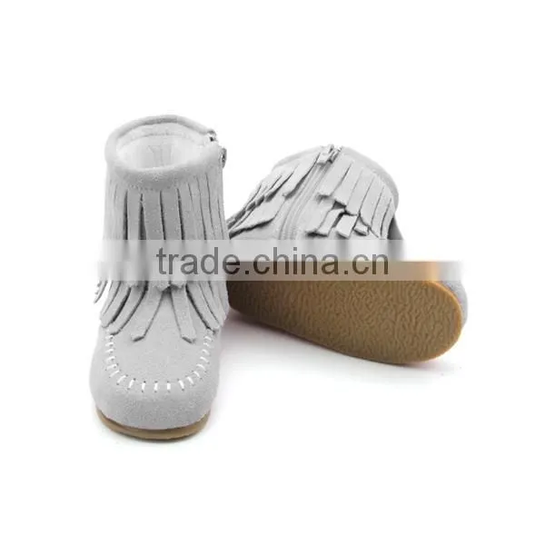 Snow Boots Grey Suede Kids Fashion Winter Boots photo-5