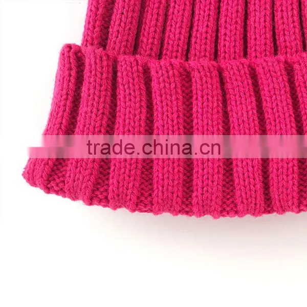 Myfur Hot Pink Fluffy Raccoon Fur Ball Knitted Beanie Hat for Fashion Lady photo-4