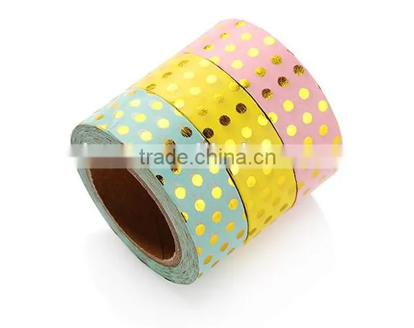 3 Patters Japan Washi Tape Gold Stamping Point Patterns Paper Tape 1.5cm*10m photo-2