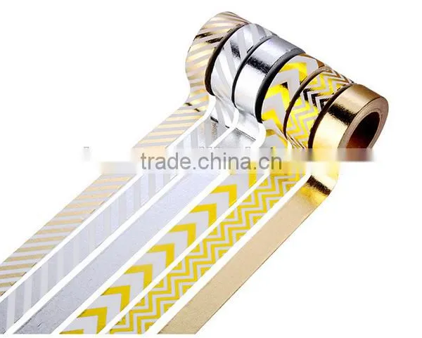 6 Colors Washi Tape One Set Adhesive Washy Tape Gold Stamping Tape photo-2