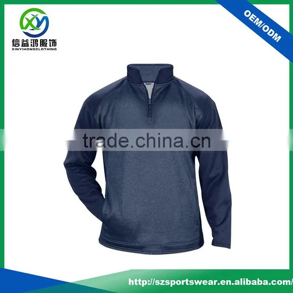 New Style Contrast Color 100%Polyester 1 4 Zip Pullover Sweatshirt photo-2