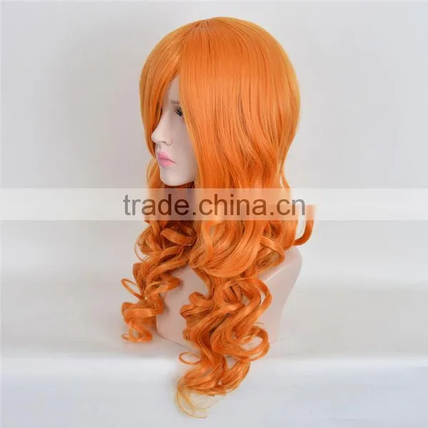 YIWU Perfect Lady Short Orange Cosplay Hair Wig photo-3