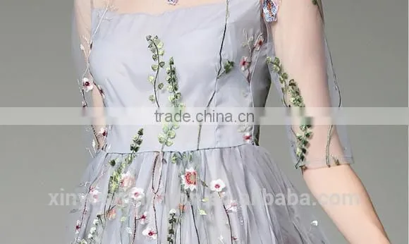 Wholesale High Quality Hand Embroidery Designs for Girls Dress Hollow Section Sexy Maxi Dress photo-6