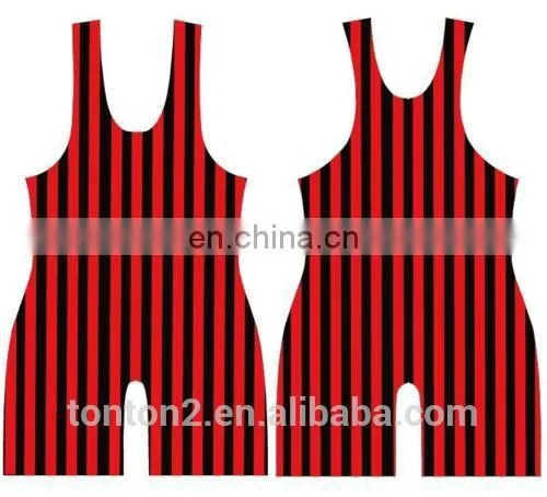 Striped Sublimation Blank Wrestling Singlets 5xl photo-3