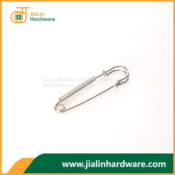 Jewelry Making Findings Arts and Crafts Silver Tone Spring Decorated Safety Pin Brooch 1.5mm*64mm