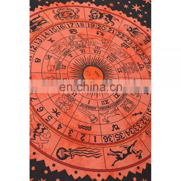 Sun Sign Design Bohemian Hippe Indian Tapestry