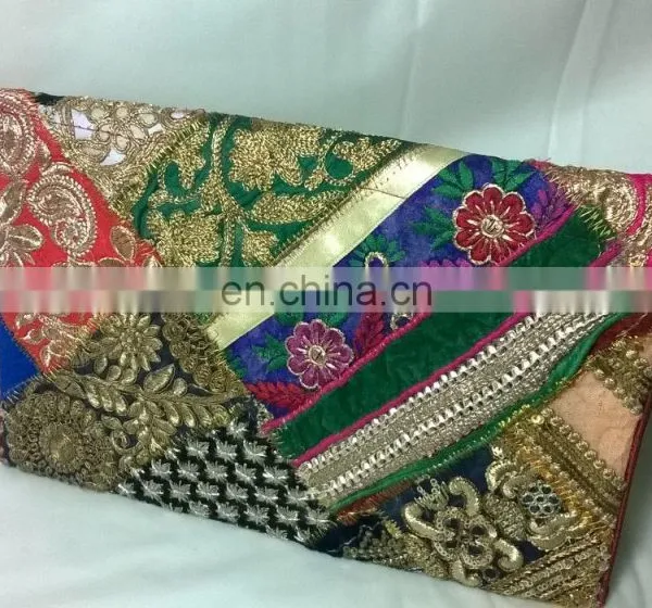 Trendy Rajasthani Zari Embroidered Traditional Indian Vintage Banjara Coin Clutch Tribal Ethnic Gypsy Clutch Handbag Pouch Bag photo-2