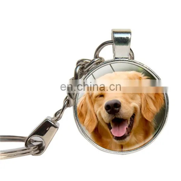 Schnauzer Dog Keychain Glass Cabochon Husky Corgi Lovely Dog Key Ring Glass Dome Pet Custom Photo Key Chains Jewelry Key Holder photo-5