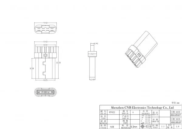 Cheap and High Quality 4 Pins Type C Plug USB Connector Made by Copper Alloy and PBT Used for Data Cable photo-4