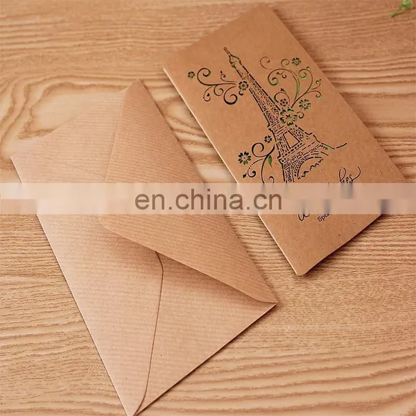 Handmade Customized Handmade Birthday Eiffel Tower Blessing Cards Best Wishes Filigree Greet Card photo-3