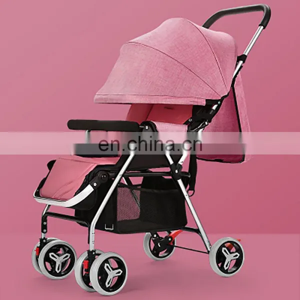Wholesale High Quality Baby Stroller Aluminum Alloy Frame Linen Canopy Baby Pram Factory Price photo-6
