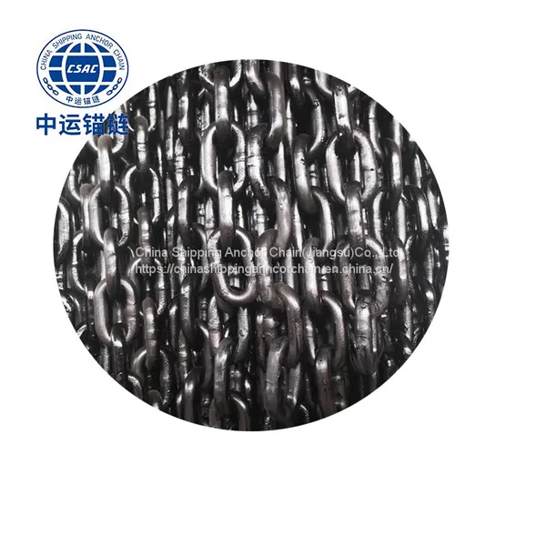 64mm Black Painted Floating Wind Power Platform Studless Link Anchor Chain