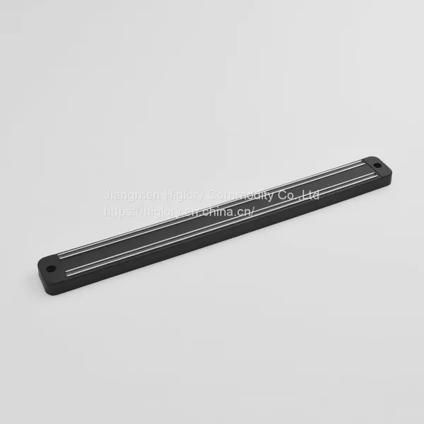Customized 12Inch Kitchen Black Strong Knife Holder Magnetic Tool Holder With Plastic Assembly Part