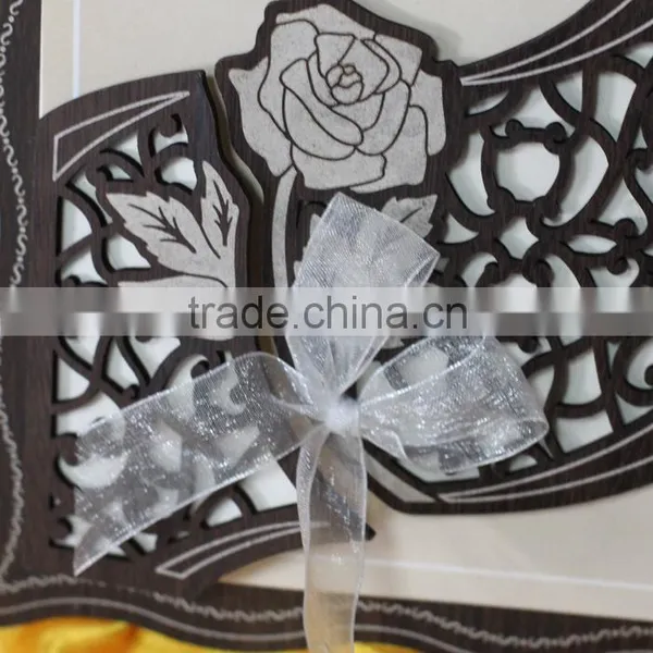 2016 Highest Quality Luxury Laser Cutting Wooden Wedding Invitation Cards photo-5