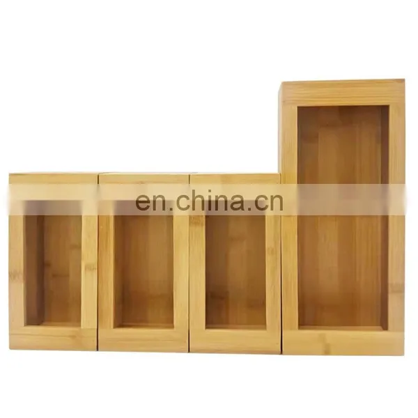 Custom Logo 4 Separate Bamboo Ziplock Bag Storage Organizer Make up Cosmetic Bag Organizer for Drawer photo-2