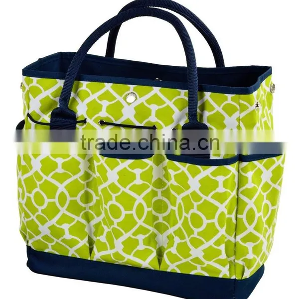 Printed Green Canvas Garden Tote Bag, Popular Design High Quality Nylon Ladies Garden Bag,custom Printed Canvas Garden Tote Bags photo-2