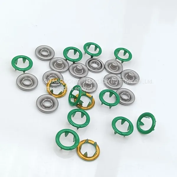 HLD Factory Wholesale Green Color BRASS&SS 16L 18L Cap Prong Snap Button for Clothes photo-3