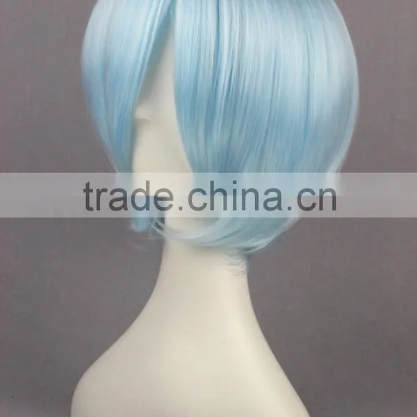 High Quality 35cm Short Straight EVA Ayanami Rei Ice Blue Wig Synthetic Anime Wig Cosplay Costume Hair Wigs Party Wig photo-4