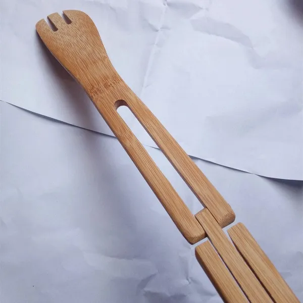 Bamboo Salad Tong on Sale Bamboo Foldable Bread Tong photo-2
