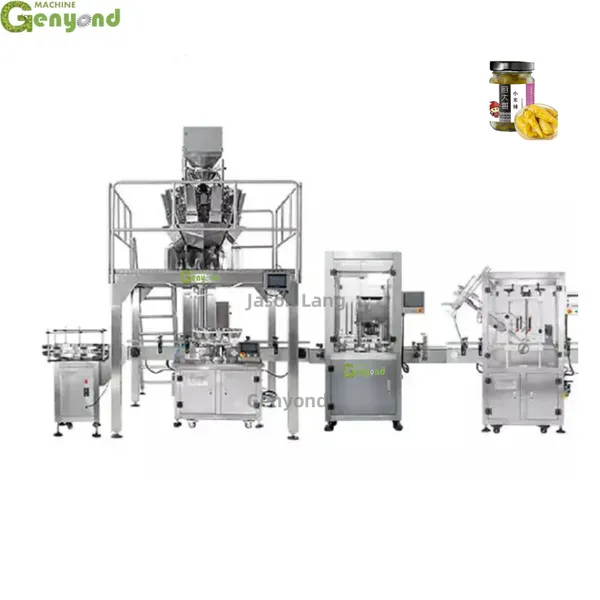 Genyond Pickled Food/Vegetable/Cucumbers/Garlic/Ginger/Onion Chips Filling Machine Production Line