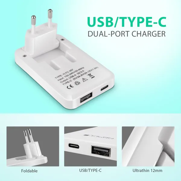 PD3.0 Usb&Type Port Fast Charging Charger for Mobile Phone and Other Devices photo-3