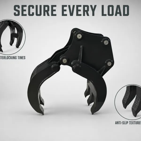 Heavy Duty Hydraulic Grapple With Reinforced Claws and Grid Tips for Excavator photo-5