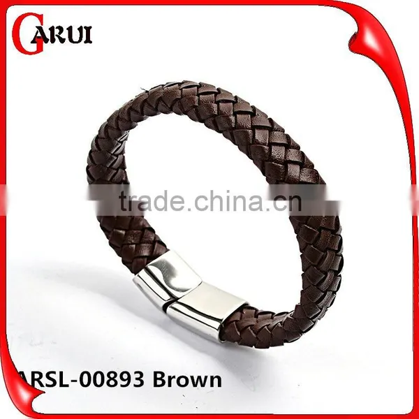 Customized Logo Clasps for Leather Bracelets Bio Magnetic Bracelet Genuine Mens Handmade Braided Leather Bracelet Quality Choice Mo photo-2