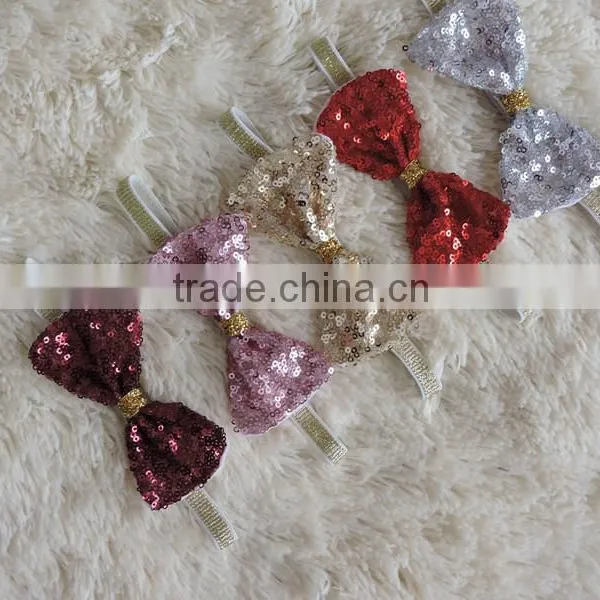 Wholesale Kids Headband Baby Girls Hair Accessories Bow Sequined Headband photo-3