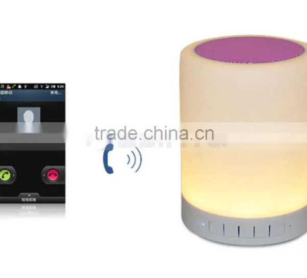 LED TF Aux Bluetooth 7 Colors Changering Wireless Smart Bluetooth Lamp Speaker With Blue Green Light Hook photo-3