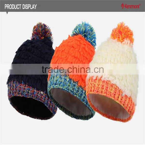 History Lowest Price Kenmont Brand Top Design Knitted Hat With Pom Pom photo-5