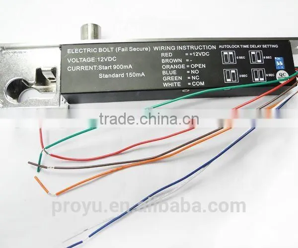 NO Eletric Bolt Lock With Mort Lock 2000Kg Holding Force With Cylinder Key PY-EL14 photo-3