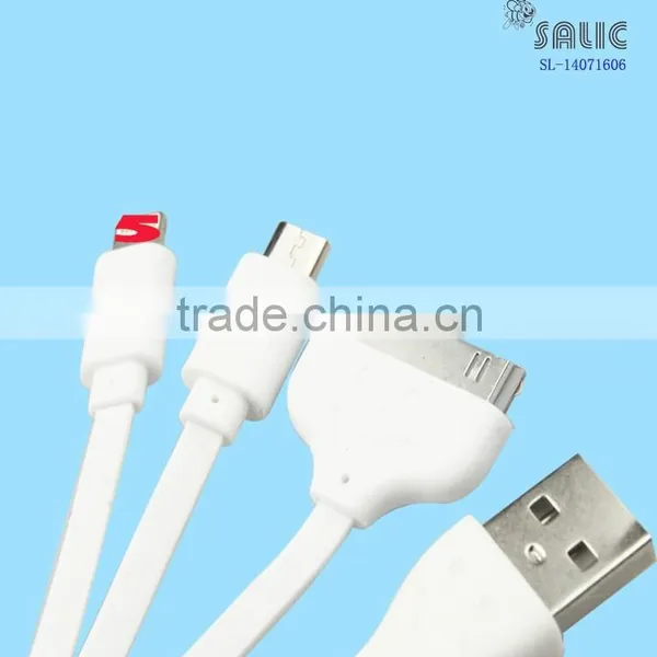 40 cm 3 in 1 Flat Noodle Data Cable for Mobile Phone photo-3