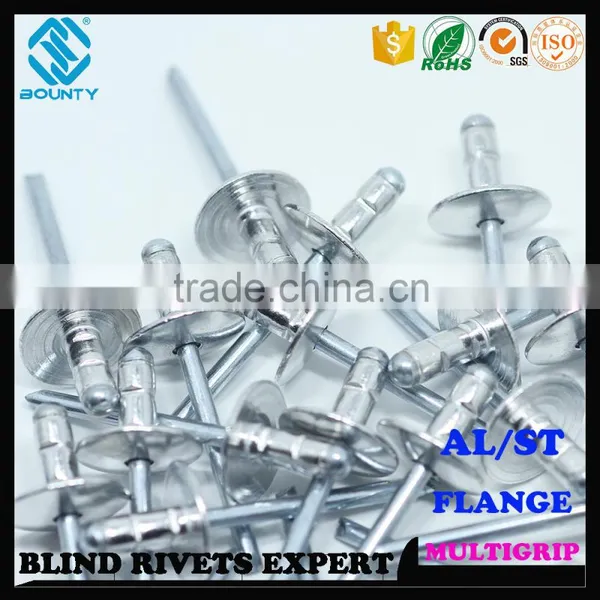 HIGH QUALITY FACTORY OPEN HEAD ALUMINUM STEEL LARGE FLANGE HEAD MULTI GRIP POP BLIND RIVETS photo-6
