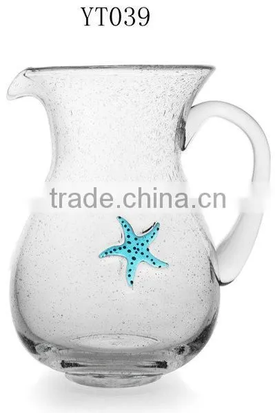 Glass Seaside Barware Collection Handled Pitcher Bar Sets