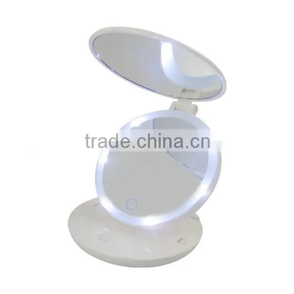 Customized Logo Battery Operated Traveling Lighted Pocket Mirror photo-5