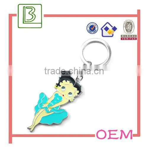Custom Metal Alloy Silver Tone Enamel Cartoon Figure Keychain photo-5
