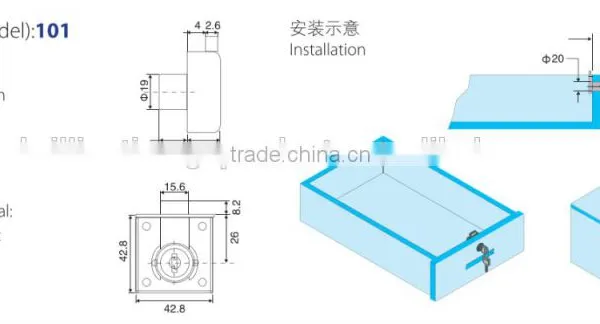 Drawer Lock, Furniture Lock, Cabinet Lock photo-2