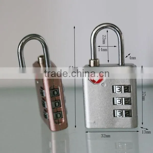 2016 TSA Padlock 3 Digital Unique Design Manufacturer Customized Design Combination TSA Lock photo-2
