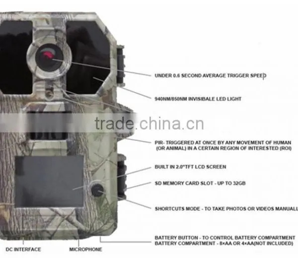 1080P Hunting Scouting Game Camera 48pcs 940NM Invisible Night VIsion LED Security Camcorder photo-3