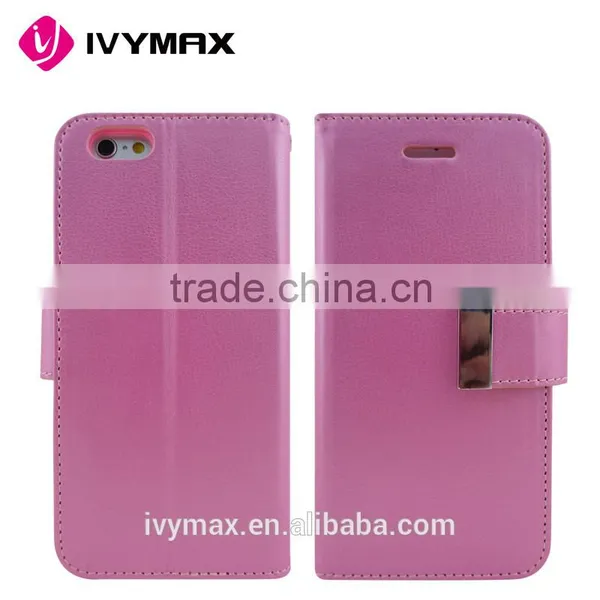 2016 Trending Products Rich Diary Wallet Case Premium Soft Synthetic Leather Case With ID Credit Card Slots for Iphone 6 photo-2