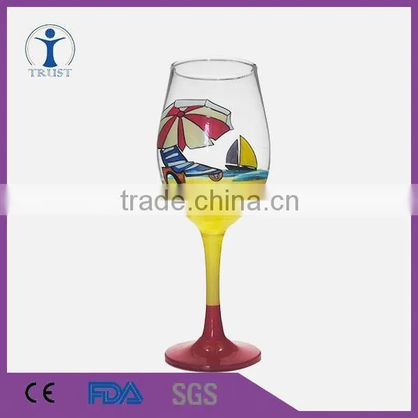 Hot Sale Hand Painted Manufactury Popular Wine Glass Cup Quality Choice