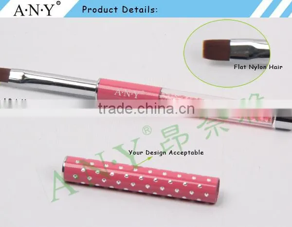 ANY Nail Art Beauty Design UV Gel Nails Rhinestone Handle Flat Micropainting Nail Brushes for Gel Nail Pennellie photo-3