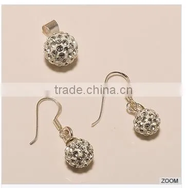 S0017-STERLING SILVER CZ EARRING PENDANT SET 2.83