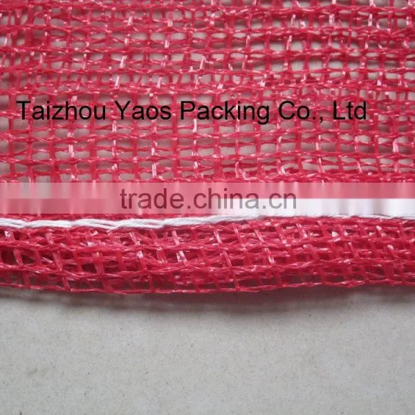 Red PP Leno Mesh Bag Plastic Plain Onions Bag Label Bag Logo Bag photo-4