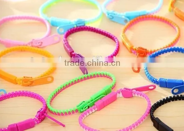 Trendy Rainbow Color Zipper Bracelet Fluorescent Neon Bracelet photo-6