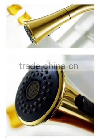 CUPC NSF AB1953 Single Handle Pull-Down Kitchen Faucet With Polished Brass photo-3