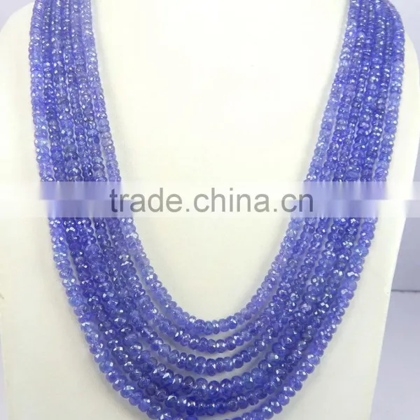 AAA Quality Natural Royal Blue Tanzanite Roundel Faceted Beads, tz Beads photo-2