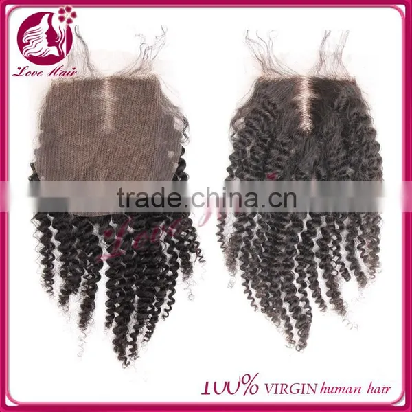 Kinky Curl Lace Closure 100% Indian Virgin Hair Unprocessed Human Virgin Hair Top Closure photo-2